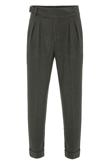 Pantalons pour hommes plissés Khaki avec détail de boucle - Wessi