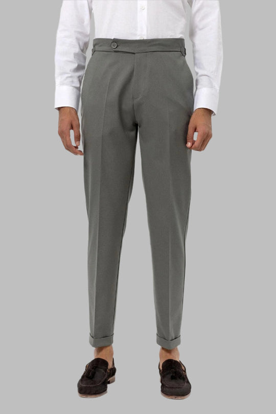 Pantalón caqui de corte regular y cintura alta para hombre - Wessi