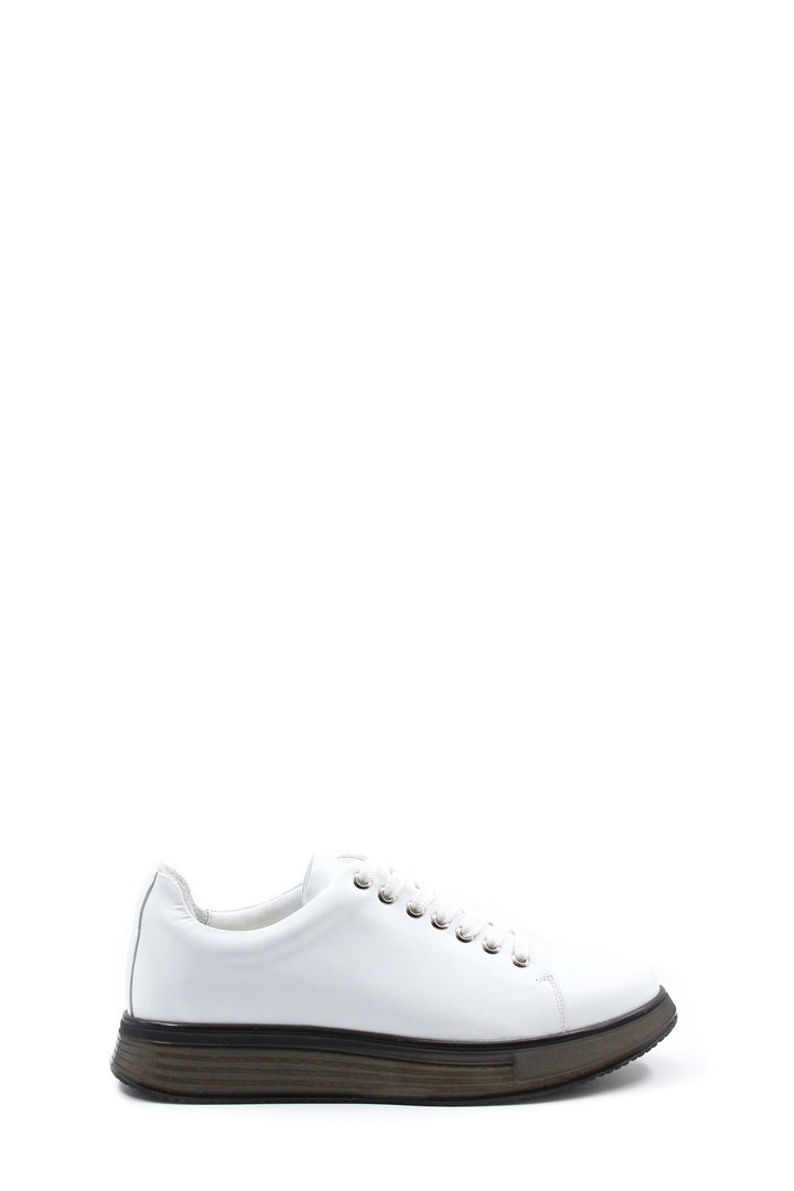 Men's White Platform Sneakers-Wessi