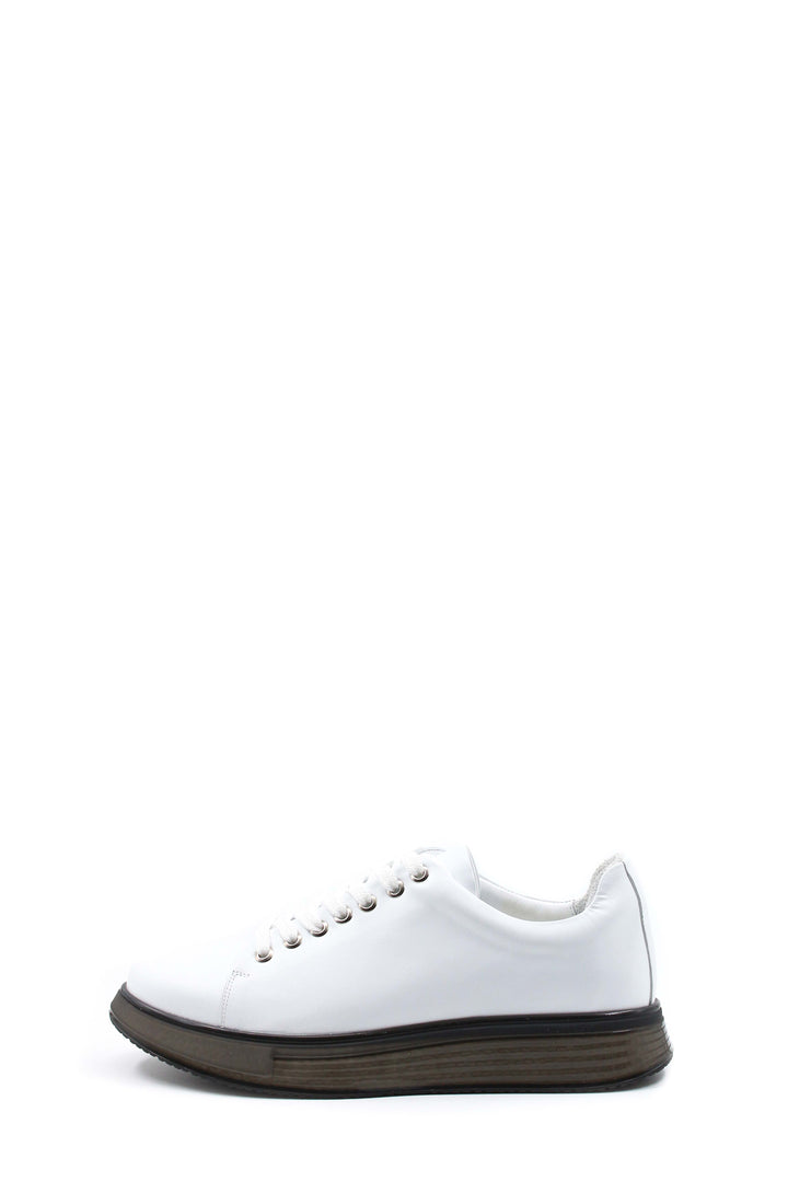 Men's White Platform Sneakers-Wessi