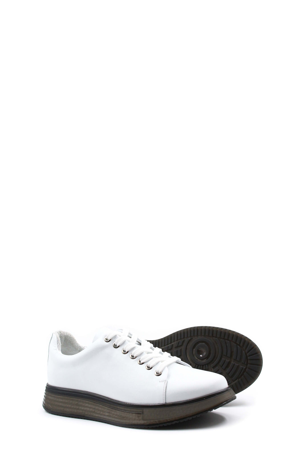 Men's White Platform Sneakers-Wessi