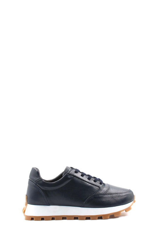 Sneakers retrò in pelle blu navy Wessi