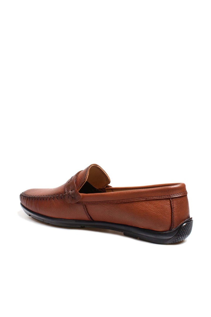 Men's Brown Leather Penny Loafers - Wessi