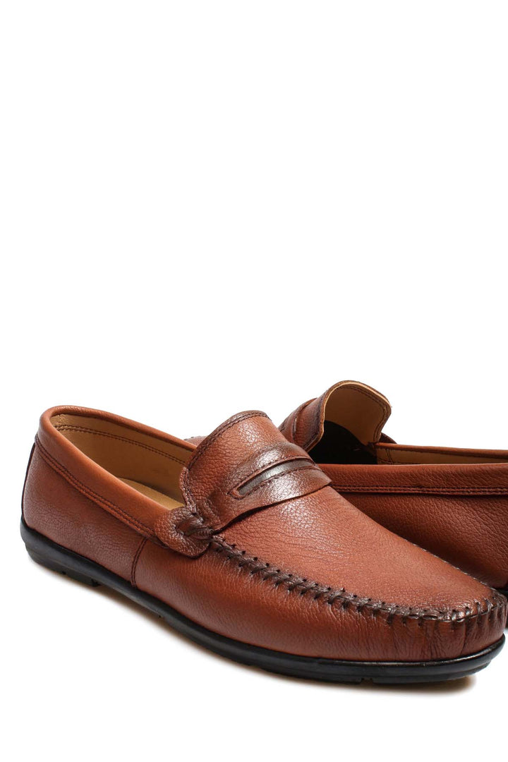 Men's Brown Leather Penny Loafers - Wessi