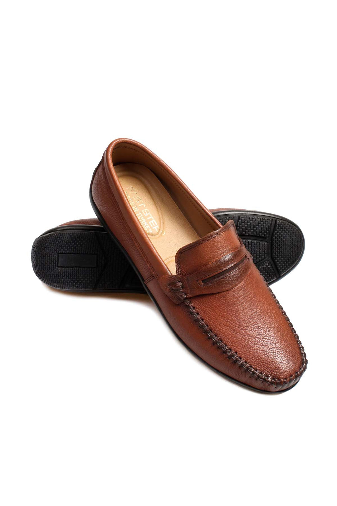 Men's Brown Leather Penny Loafers - Wessi