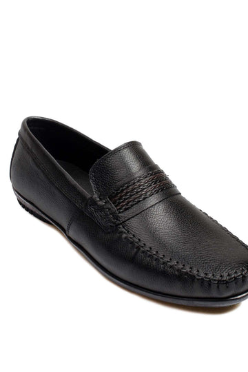 Mocassini in pelle nera da uomo - Wessi