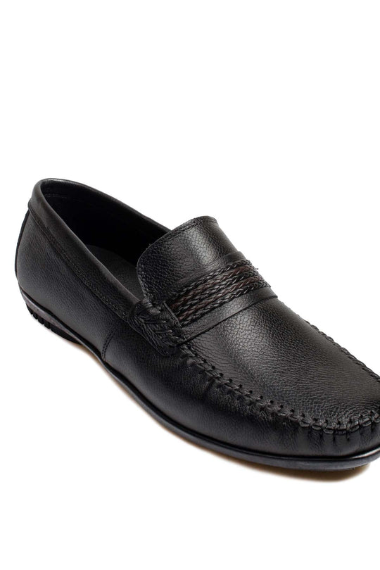 Mocassini in pelle nera da uomo - Wessi