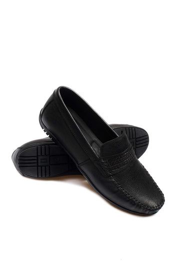 Mocassini in pelle nera da uomo - Wessi