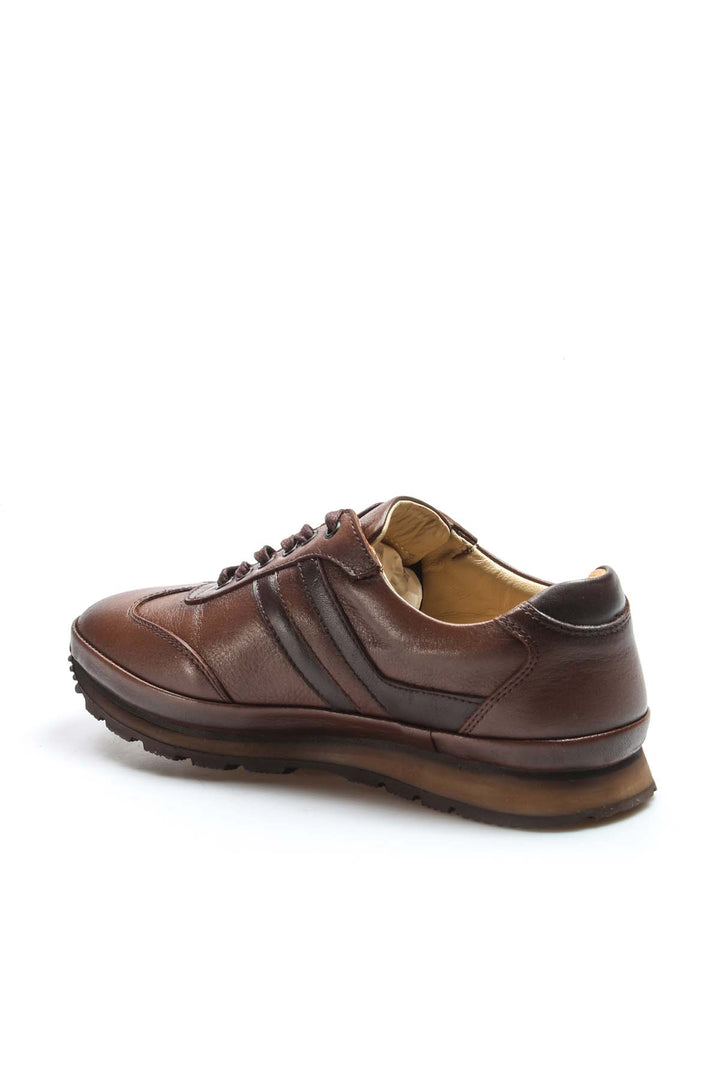 Deportivas con Cordones y Suela Acolchada para Hombre en Piel Marrón - Wessi