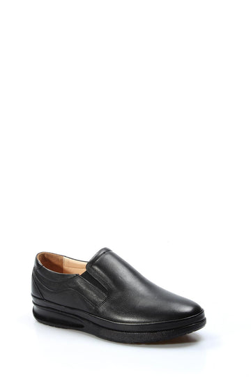 Scarpe comfort slip-on da uomo in pelle nera-Wessi
