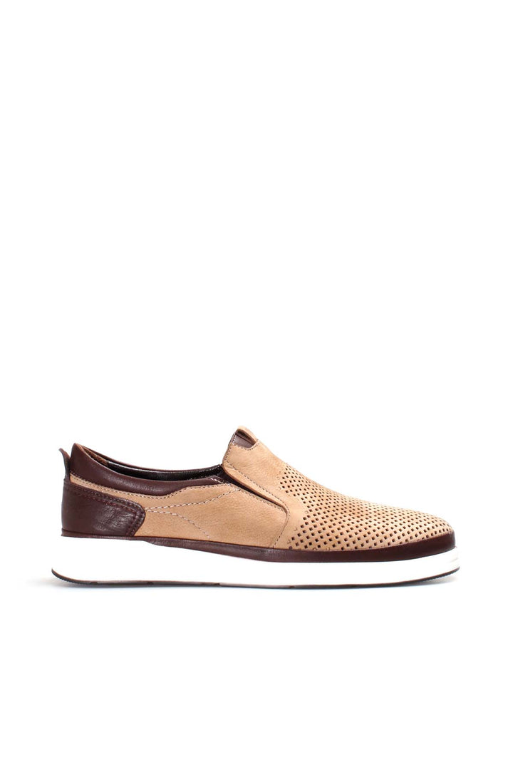 Beige Perforato Casual Slip-On-Wessi