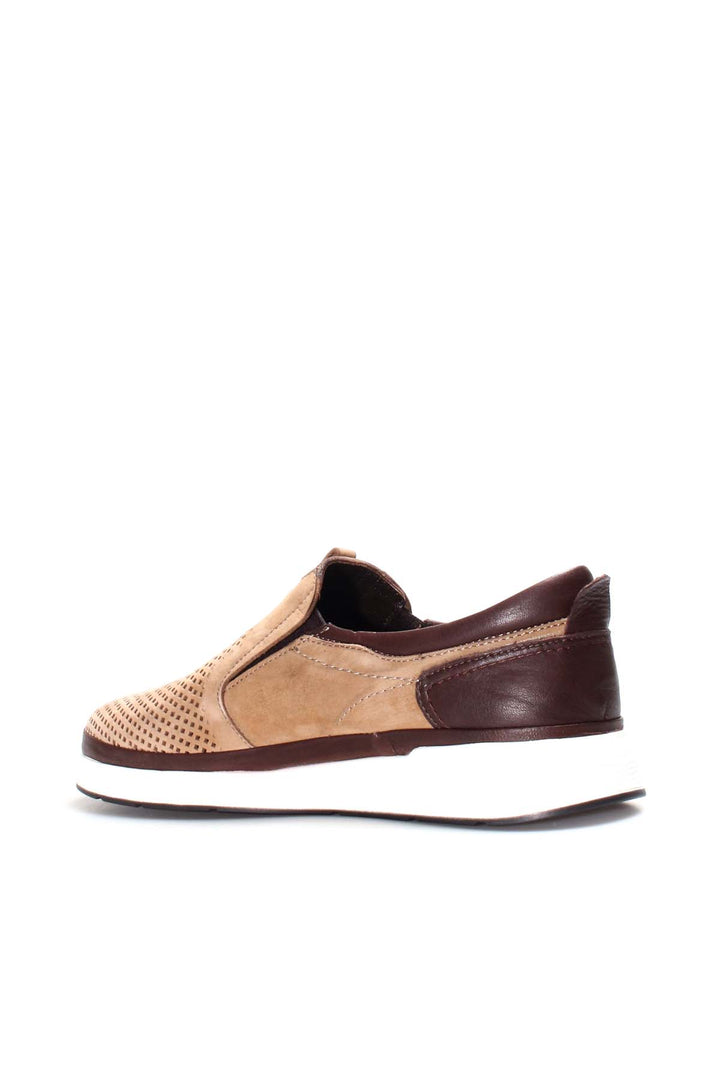 Beige Perforato Casual Slip-On-Wessi