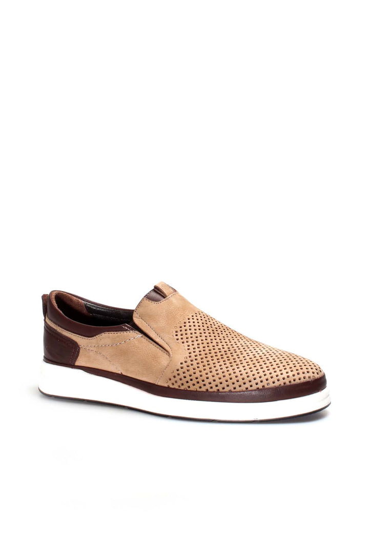 Beige Perforato Casual Slip-On-Wessi