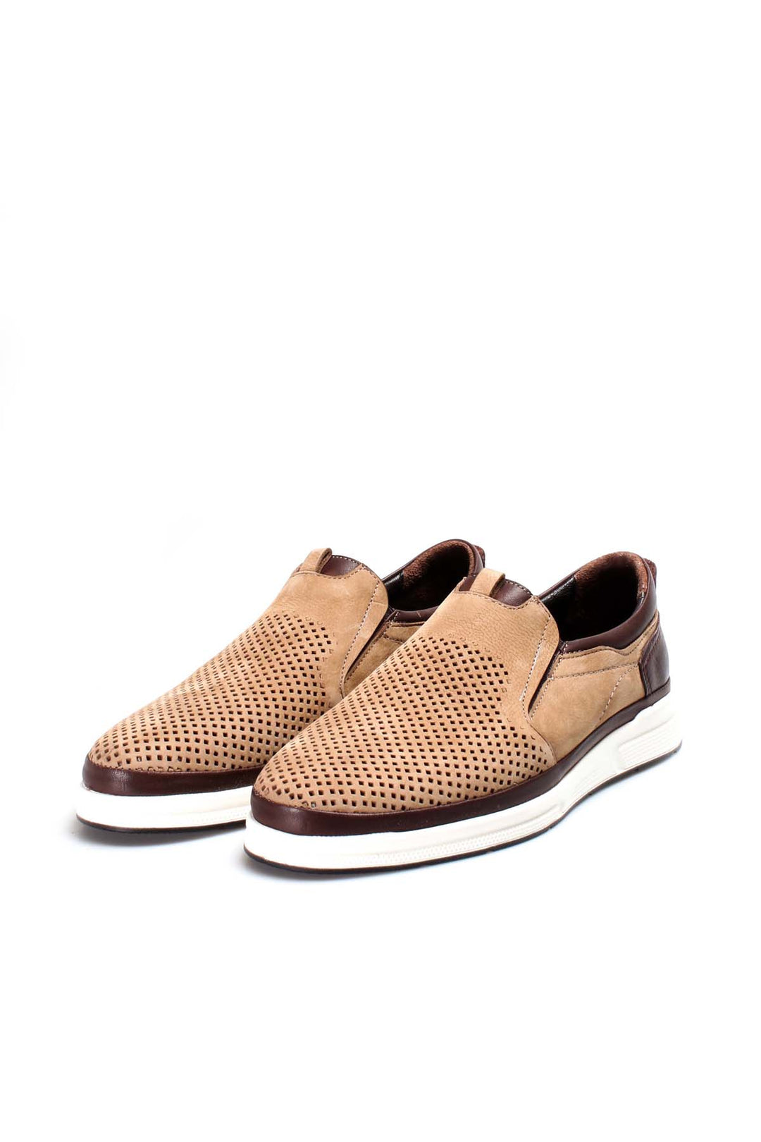 Beige Perforato Casual Slip-On-Wessi