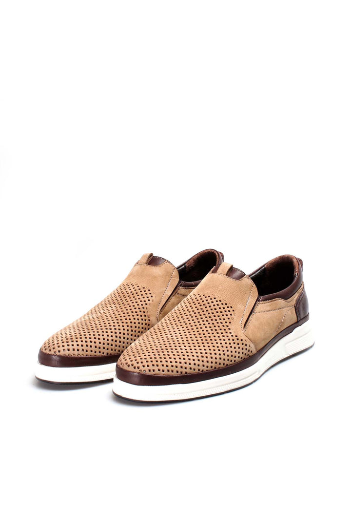 Beige Perforato Casual Slip-On-Wessi