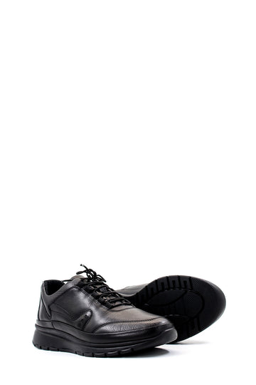 Zapatillas Confort Hombre Piel Negras Suela Acolchada - Wessi