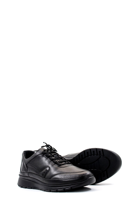 Zapatillas Confort Hombre Piel Negras Suela Acolchada - Wessi