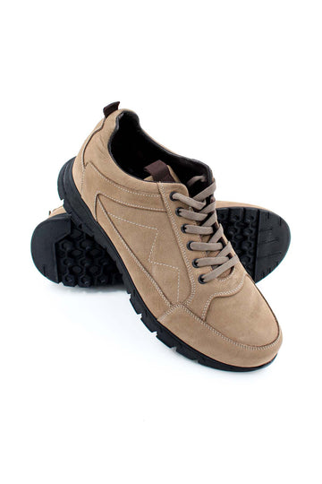 Sneakers da trail in pelle scamosciata beige-Wessi