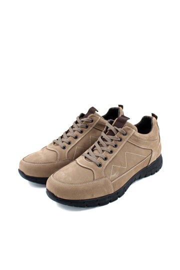 Sneakers da trail in pelle scamosciata beige-Wessi