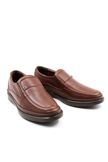 Mocassini slip-on da uomo in pelle marrone con suola imbottita - Wessi