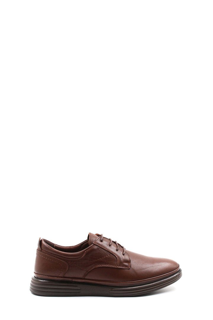 Men's Brown Leather Casual Oxfords-Wessi