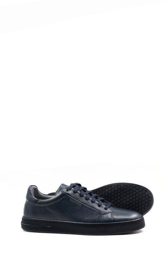 Scarpe da ginnastica casual da uomo in pelle blu navy - Wessi