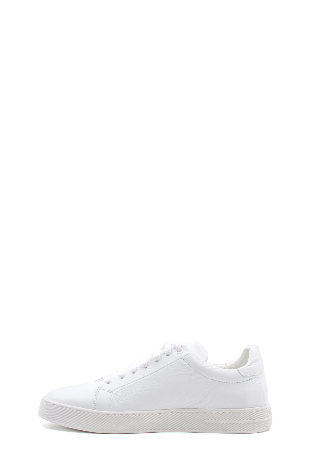 Men's Classic White Leather Sneakers with Lace-Up Design - Wessi