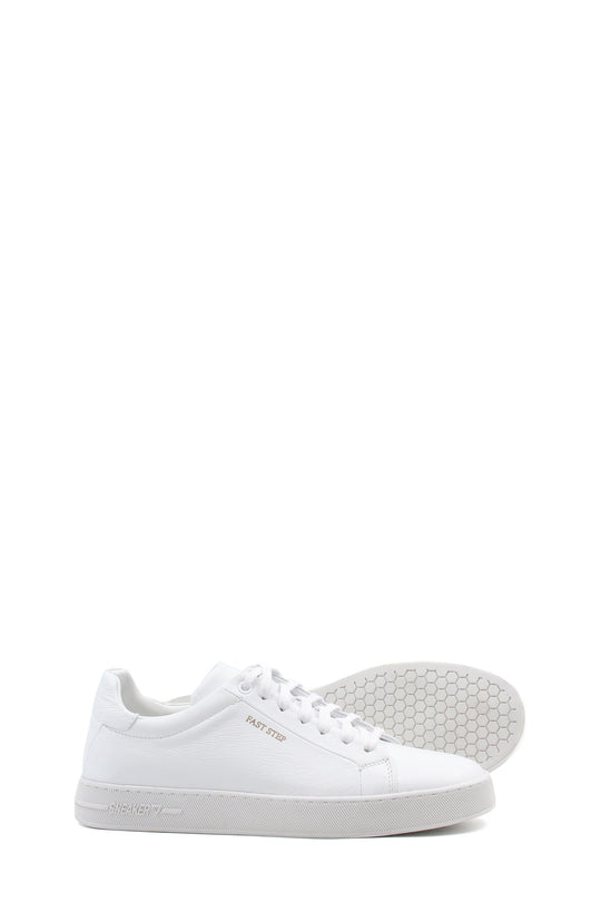 Sneakers classiche da uomo in pelle bianca con design allacciato - Wessi