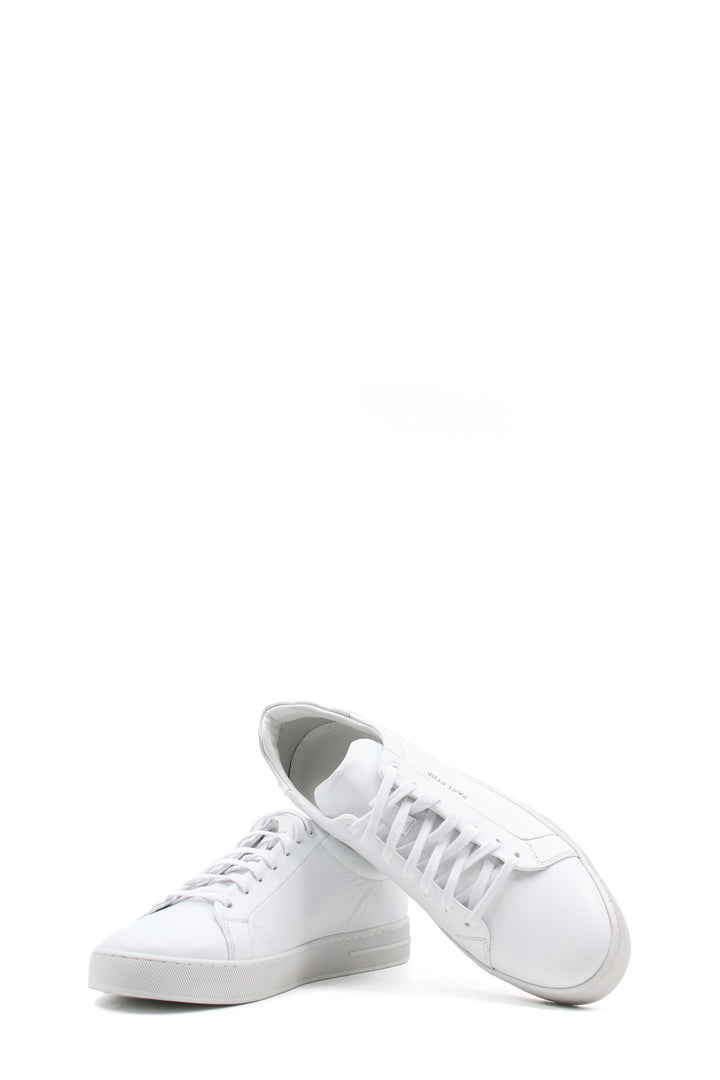 Men's Classic White Leather Sneakers with Lace-Up Design - Wessi