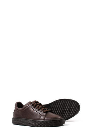 Zapatillas Clásicas de Hombre de Piel Marrón con Suela Resistente y Diseño Minimalista - Wessi