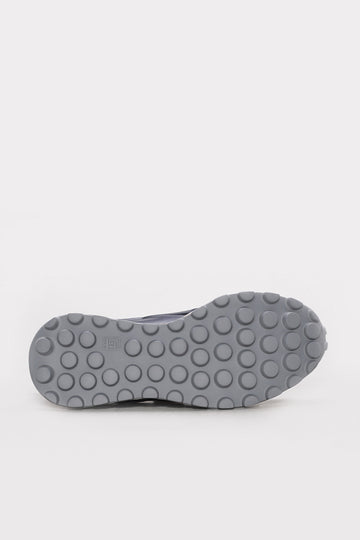 Navy Suede-Textured Leather Running Sneakers for Men | Wessi