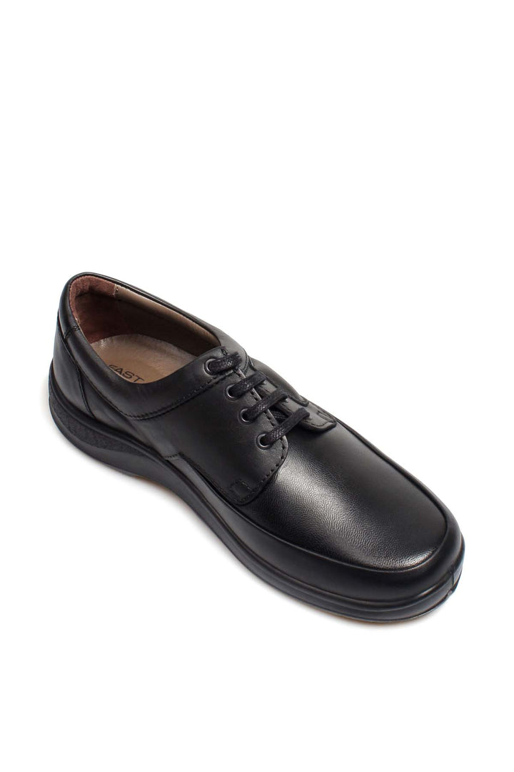 Men's Black Lace-Up Shoes with Cushioned Sole - Wessi