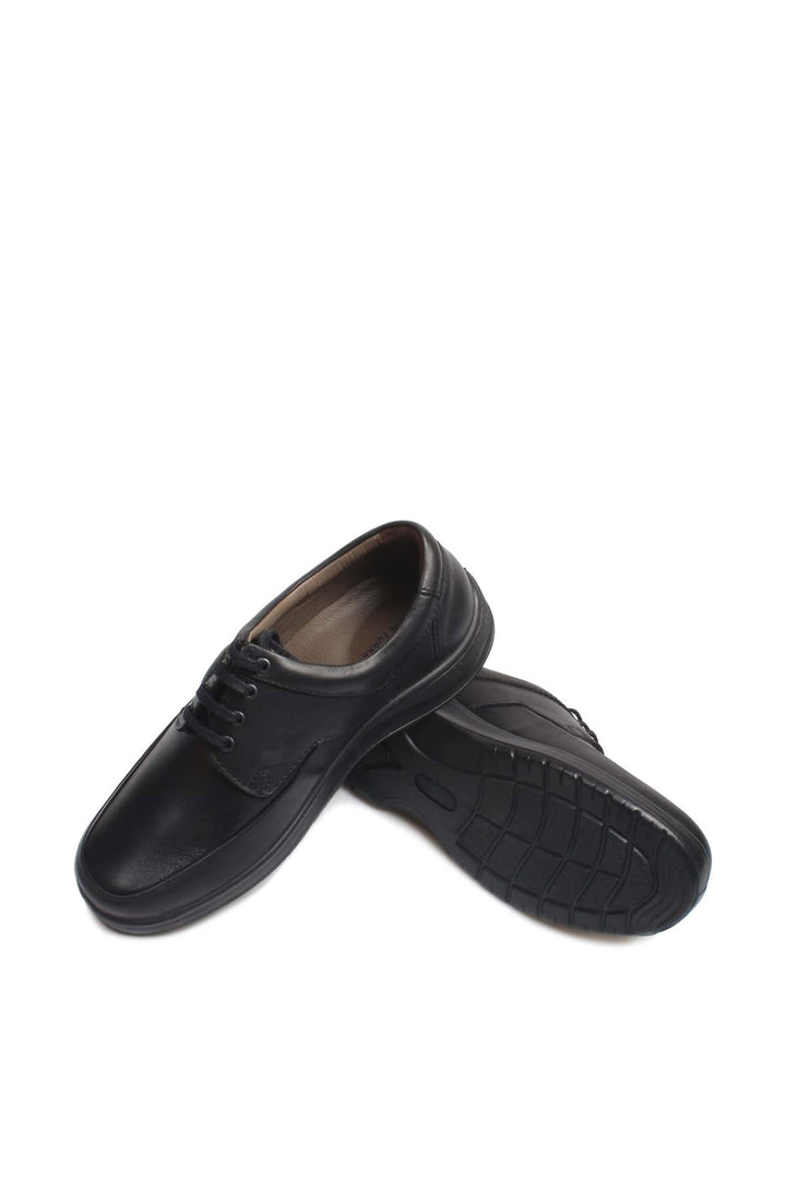 Men's Black Lace-Up Shoes with Cushioned Sole - Wessi