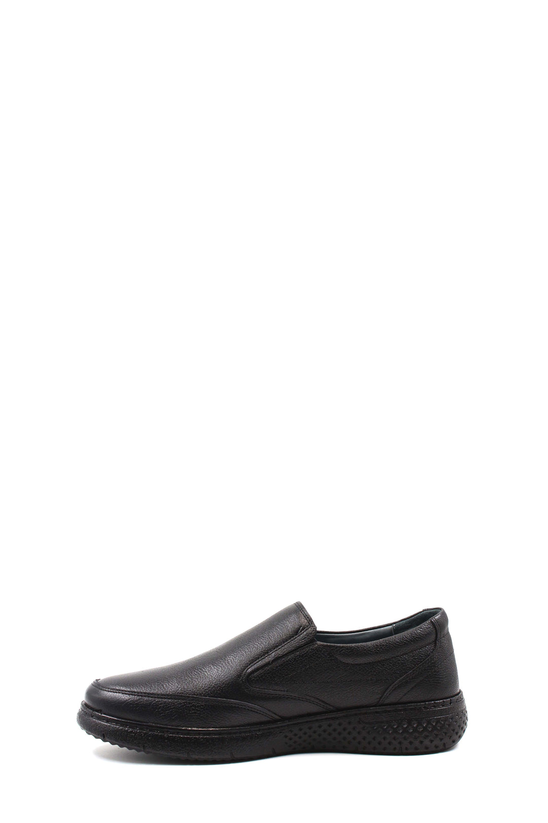 Men's Black Leather Slip-On Shoes with Cushioned Sole - Wessi