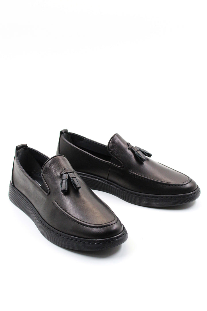 Black Tassel Slip-Ons-Wessi