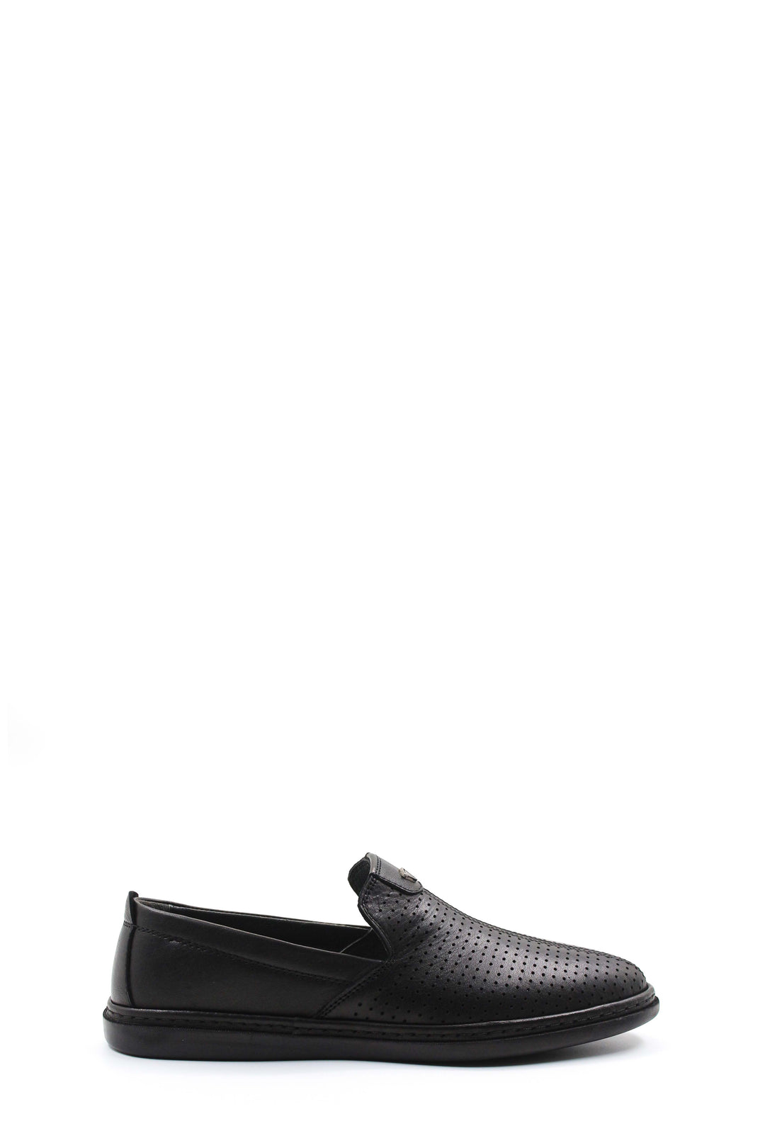 Perforated Black Slip-Ons-Wessi