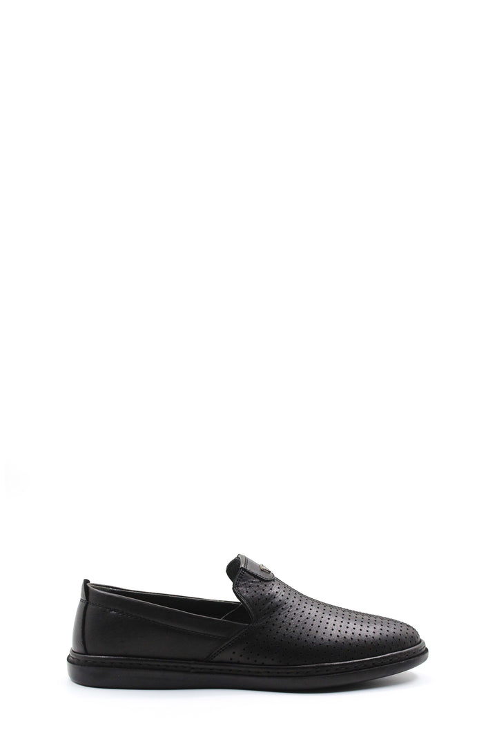 Perforated Black Slip-Ons-Wessi