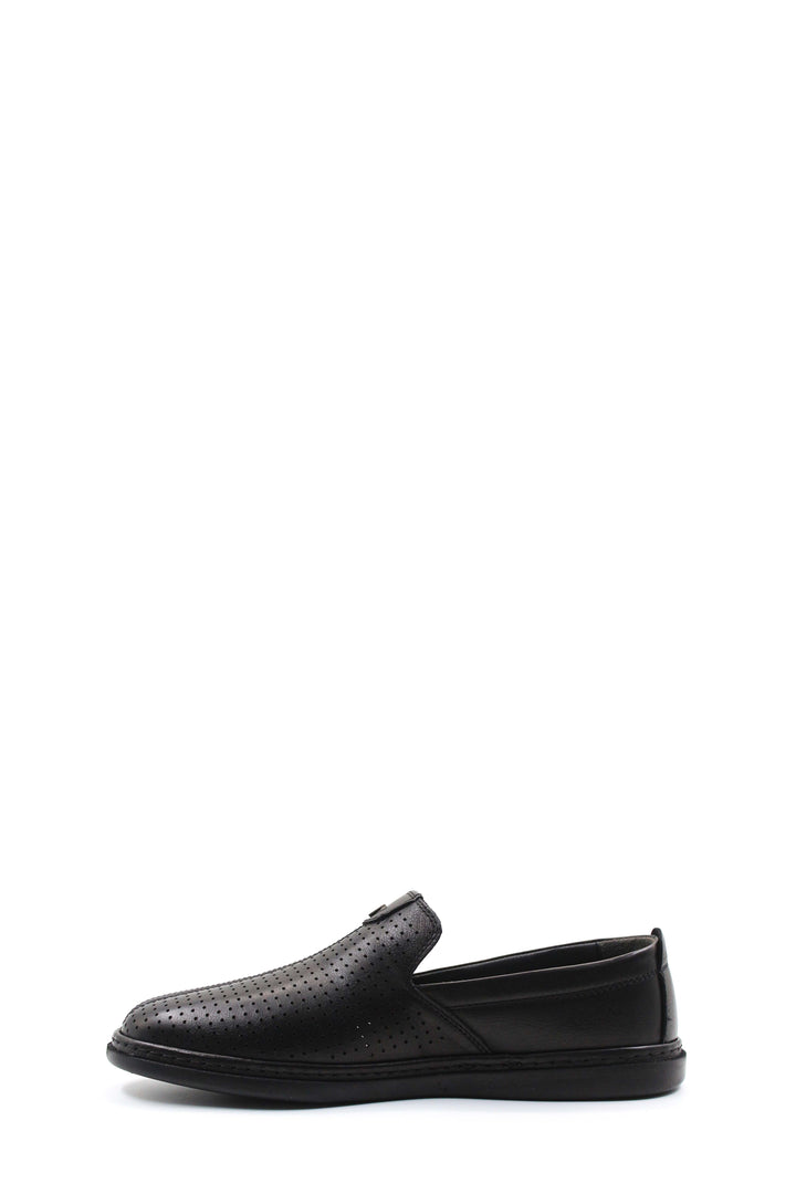 Perforated Black Slip-Ons-Wessi