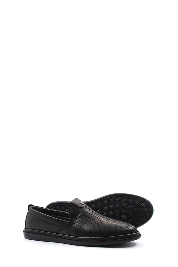 Perforated Black Slip-Ons-Wessi