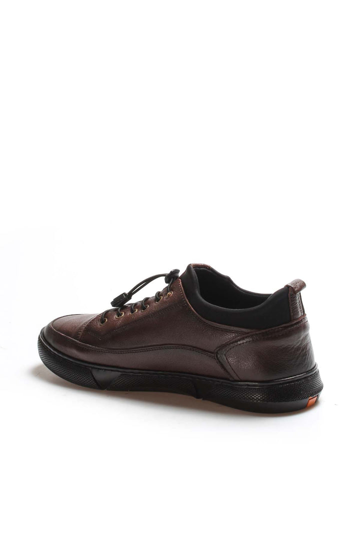 Men's Brown Leather Lace-Up Shoes with Durable Sole - Wessi