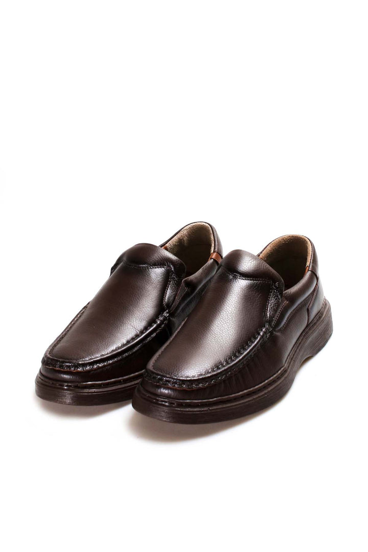Men's Black Leather Cushioned Slip-On Loafers - Wessi