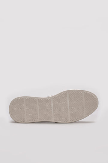 Beige Perforated Leather Casual Loafers for Men | Wessi