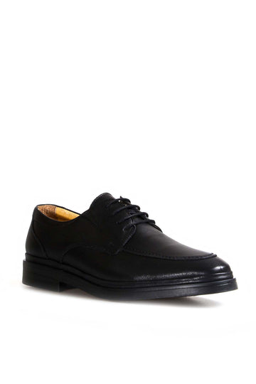 Scarpe derby da uomo in pelle nera con cuciture Moc Toe - Wessi