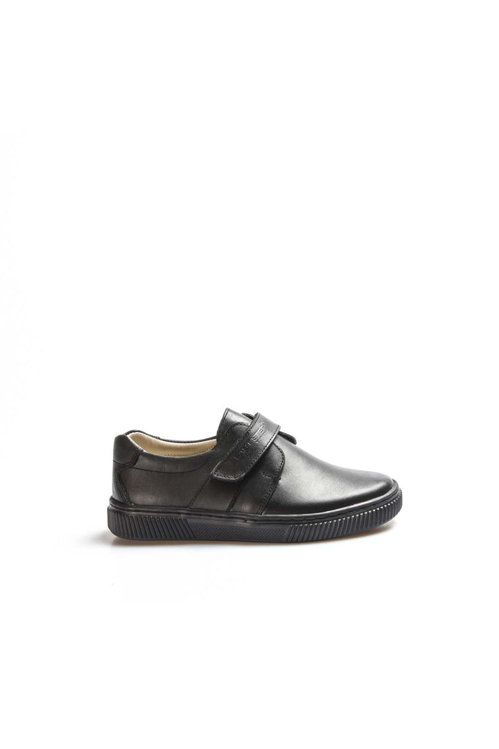 Scarpe da ginnastica da uomo in pelle nera con velcro-Wessi