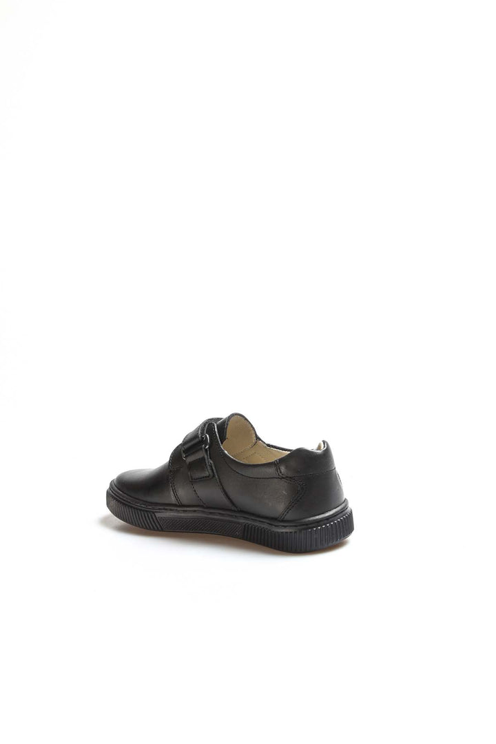 Scarpe da ginnastica da uomo in pelle nera con velcro-Wessi