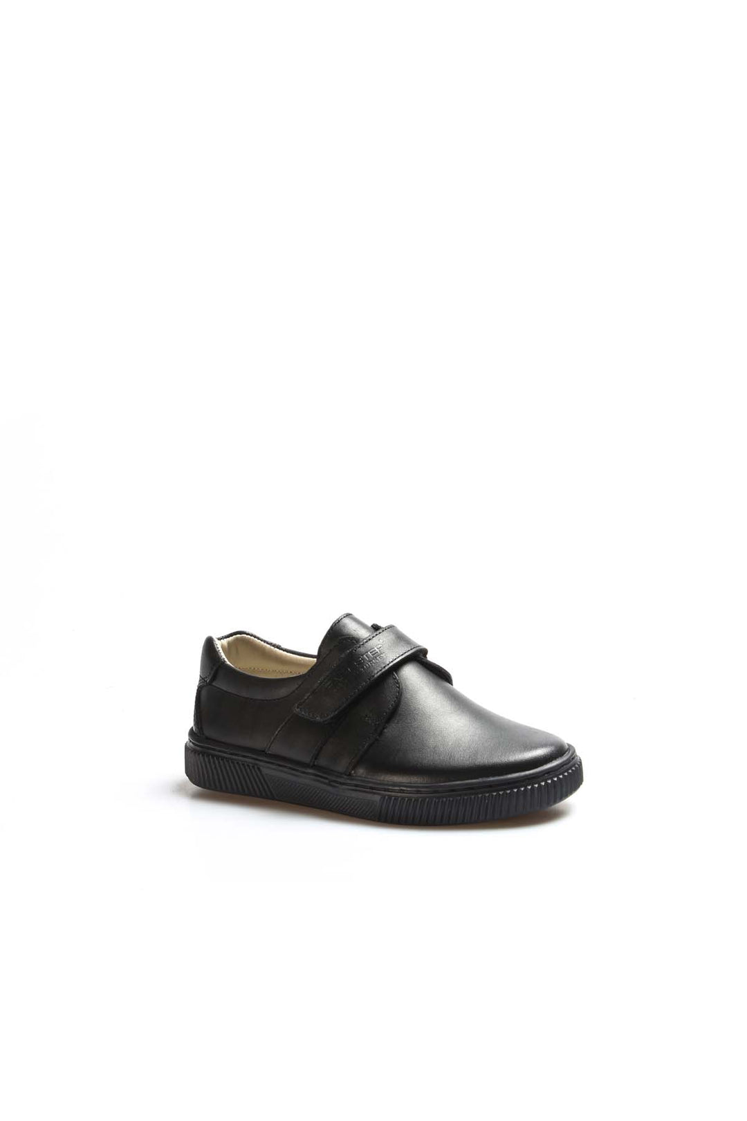 Scarpe da ginnastica da uomo in pelle nera con velcro-Wessi