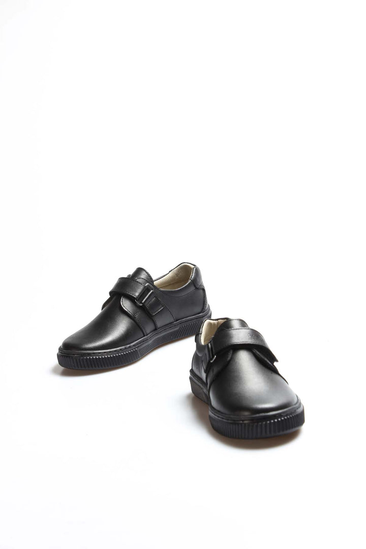 Scarpe da ginnastica da uomo in pelle nera con velcro-Wessi