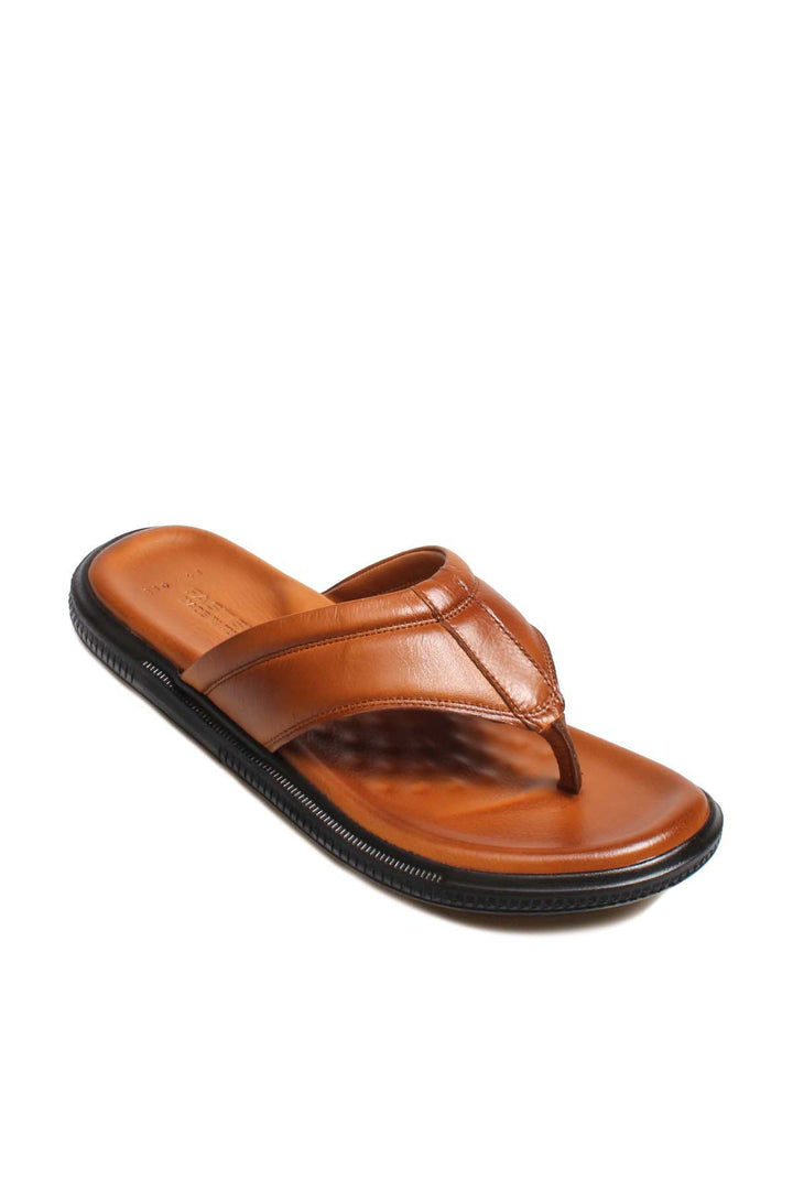 Chanclas de cuero marrón para hombre - Wessi