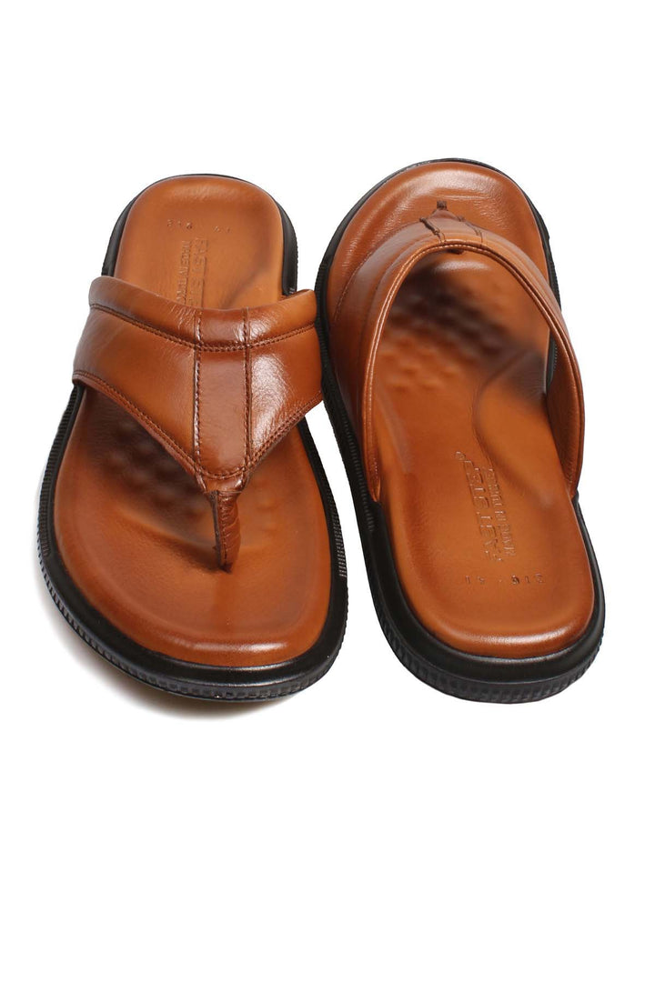 Chanclas de cuero marrón para hombre - Wessi