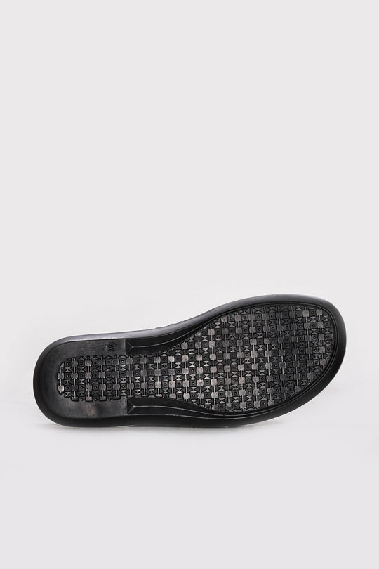 Brown Reptile-Textured Leather Double-Band Slides for Men | Wessi